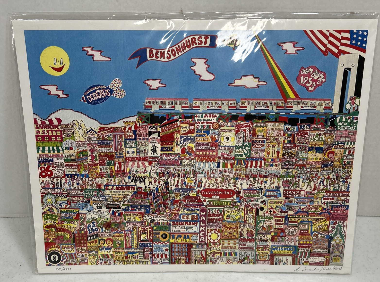 Al Schreiber Bensonhurst Brooklyn NY 3-D Offset Lithograph Signed & Numbered 88