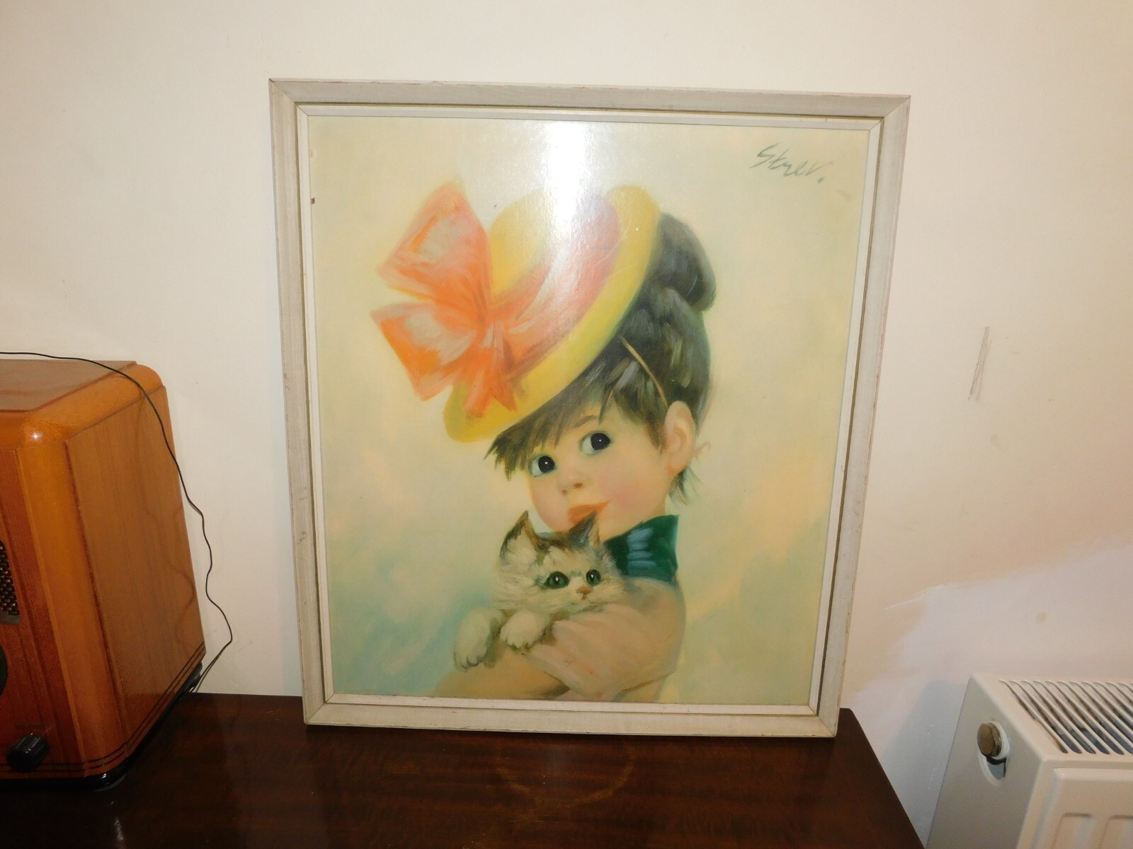 VINTAGE ORIGINAL FRAMED UNGLAZED PRINT JOHN STREVENS HARRIET 18.5″ X 16.5″