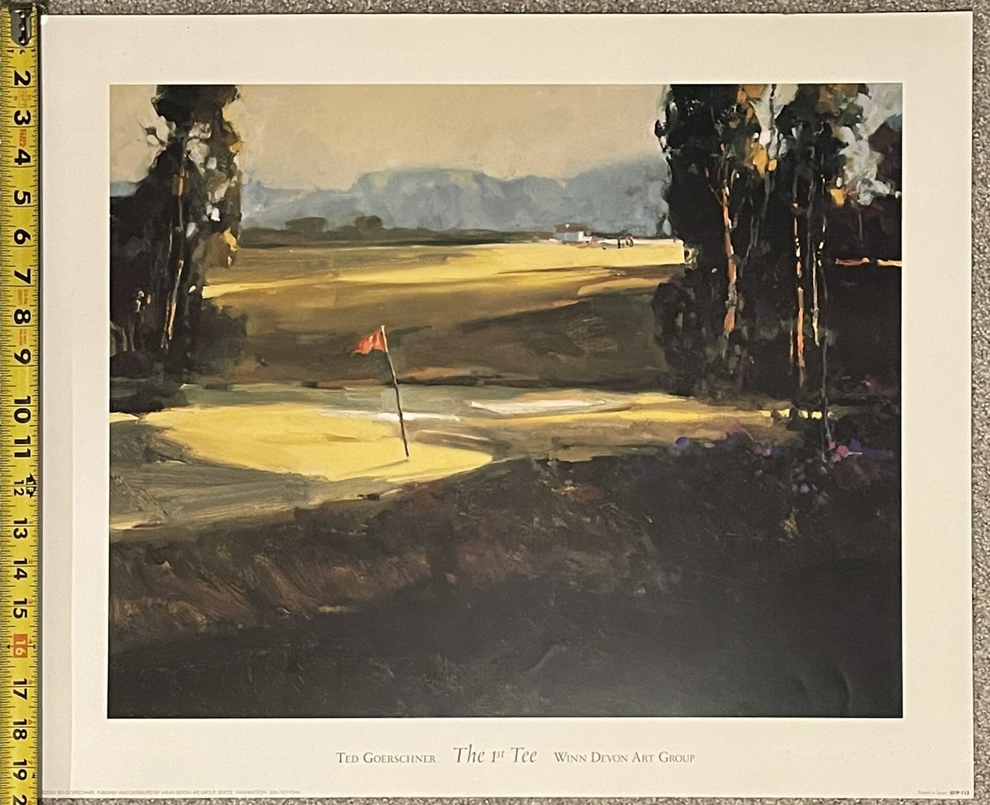 Ted Goerschner “The 1st Tee” Print, never framed, 19.5×23.5″