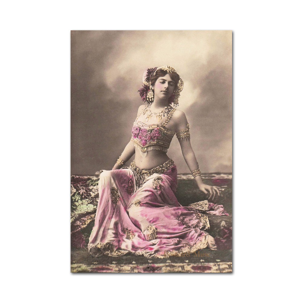 Beautiful Spy Exotic Dancer Mata Hari Antique Image 4×6 Art Paper Print
