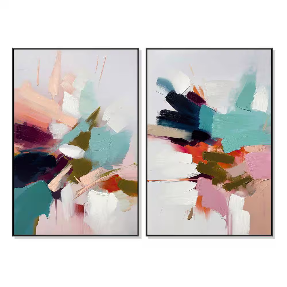 2 Piece Framed Abstract Art Print 47 In. X 31 In.