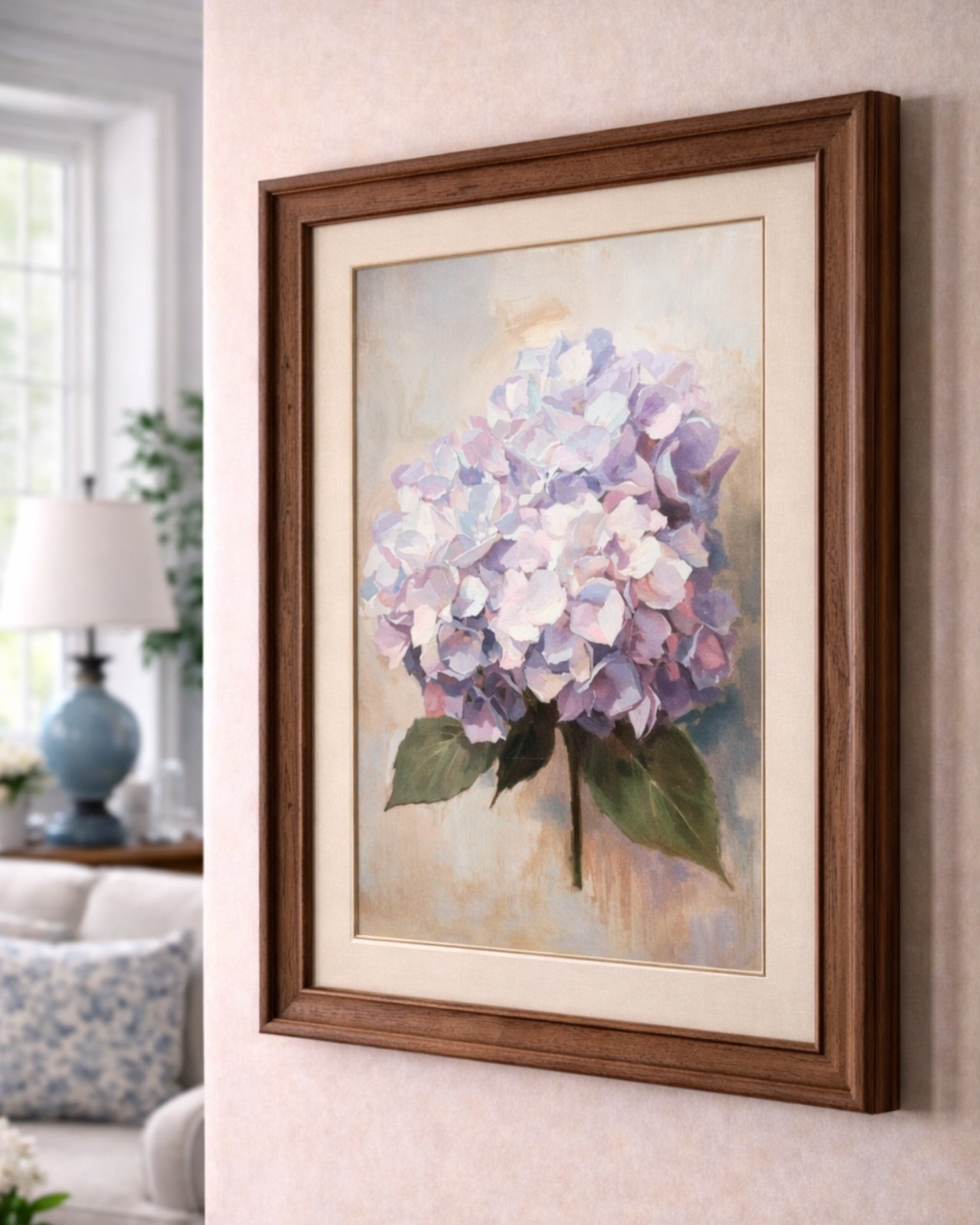 Contemporary Abstract Hydrangea Flowers Oil Painting 8″ x 10″ Print