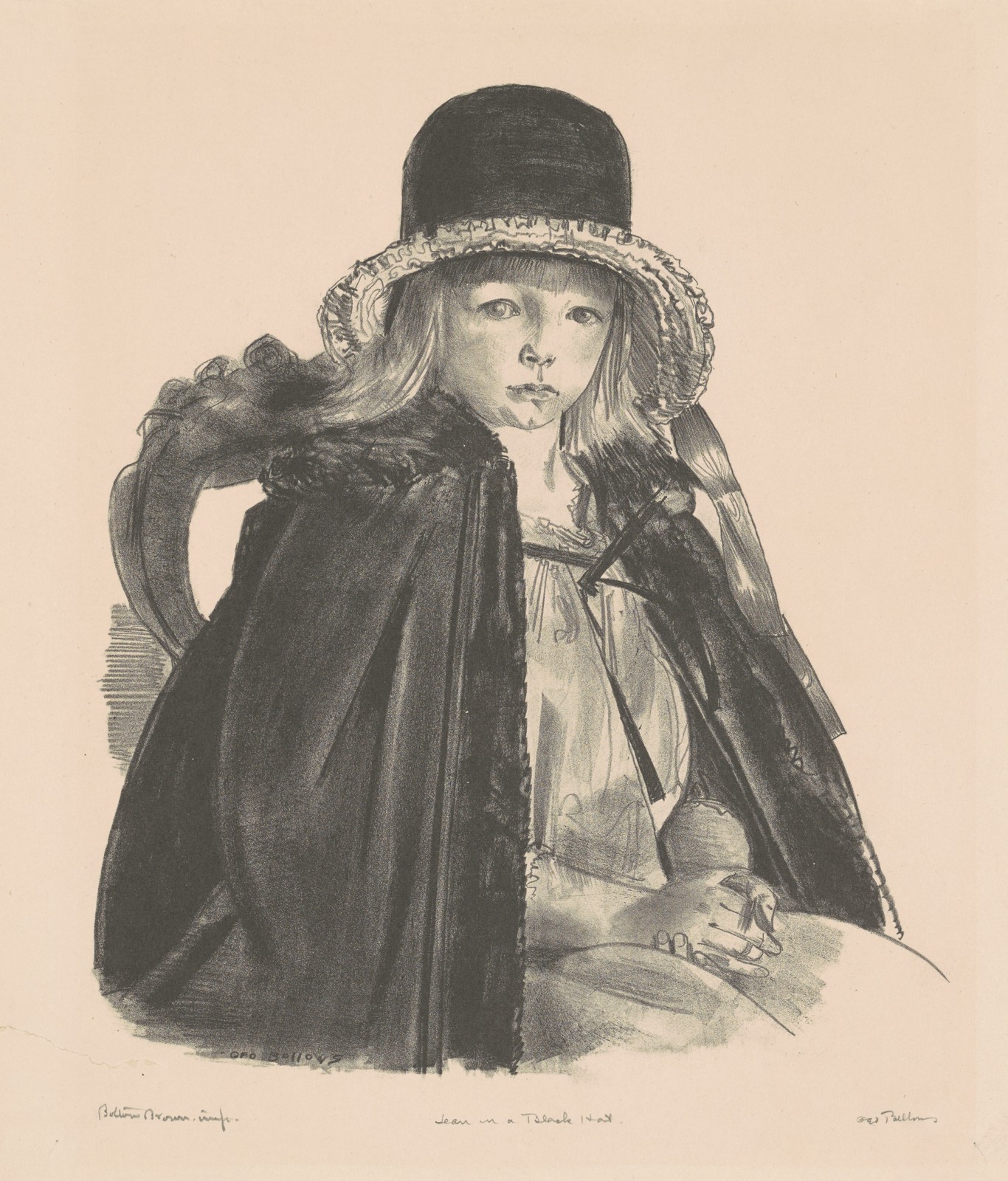 Jean in a Black Hat George Bellows Poster Art Print Girl Wall Hanging