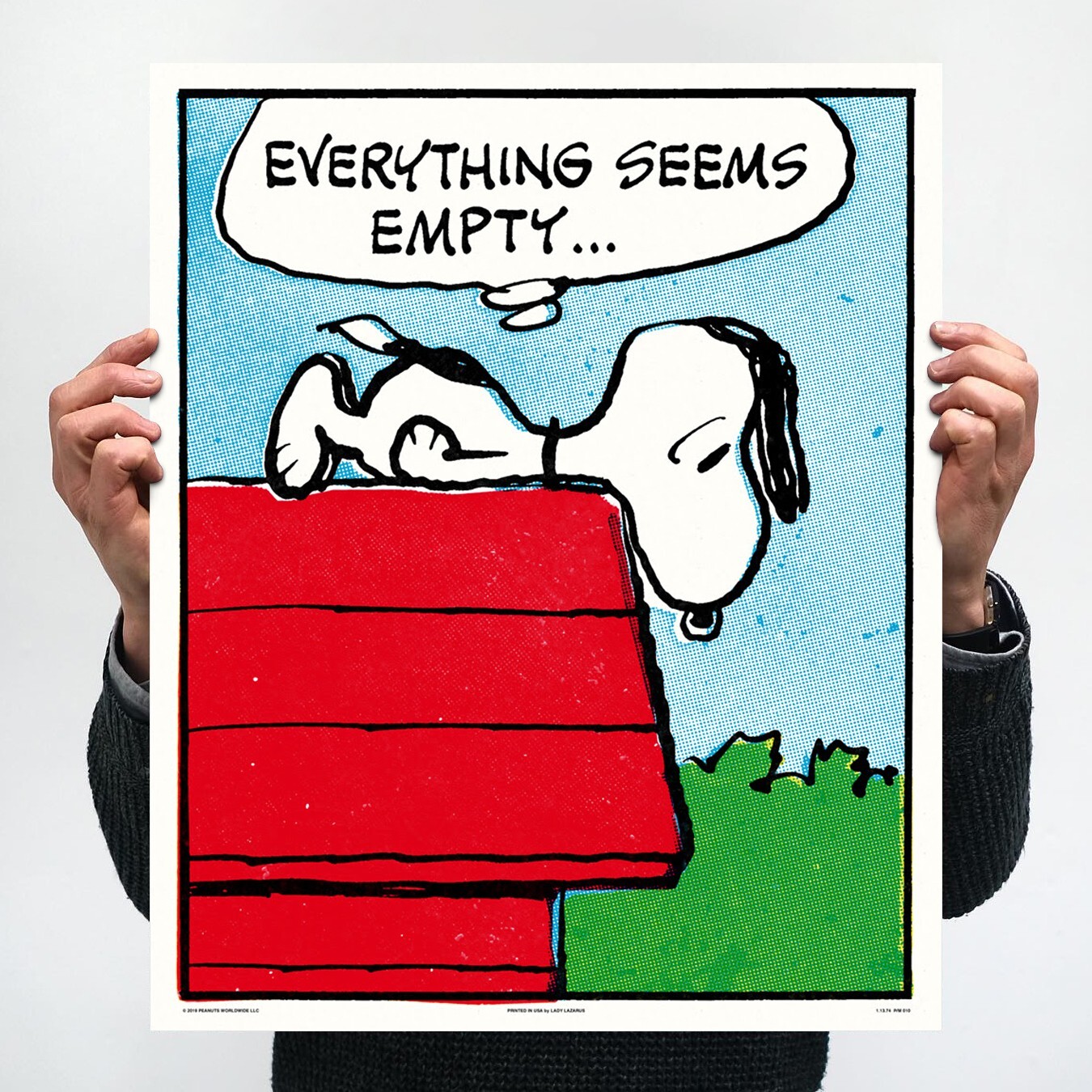 Charles Schulz Peanuts EMPTY Print Charlie Brown Snoopy Vintage Comic Art 9.8