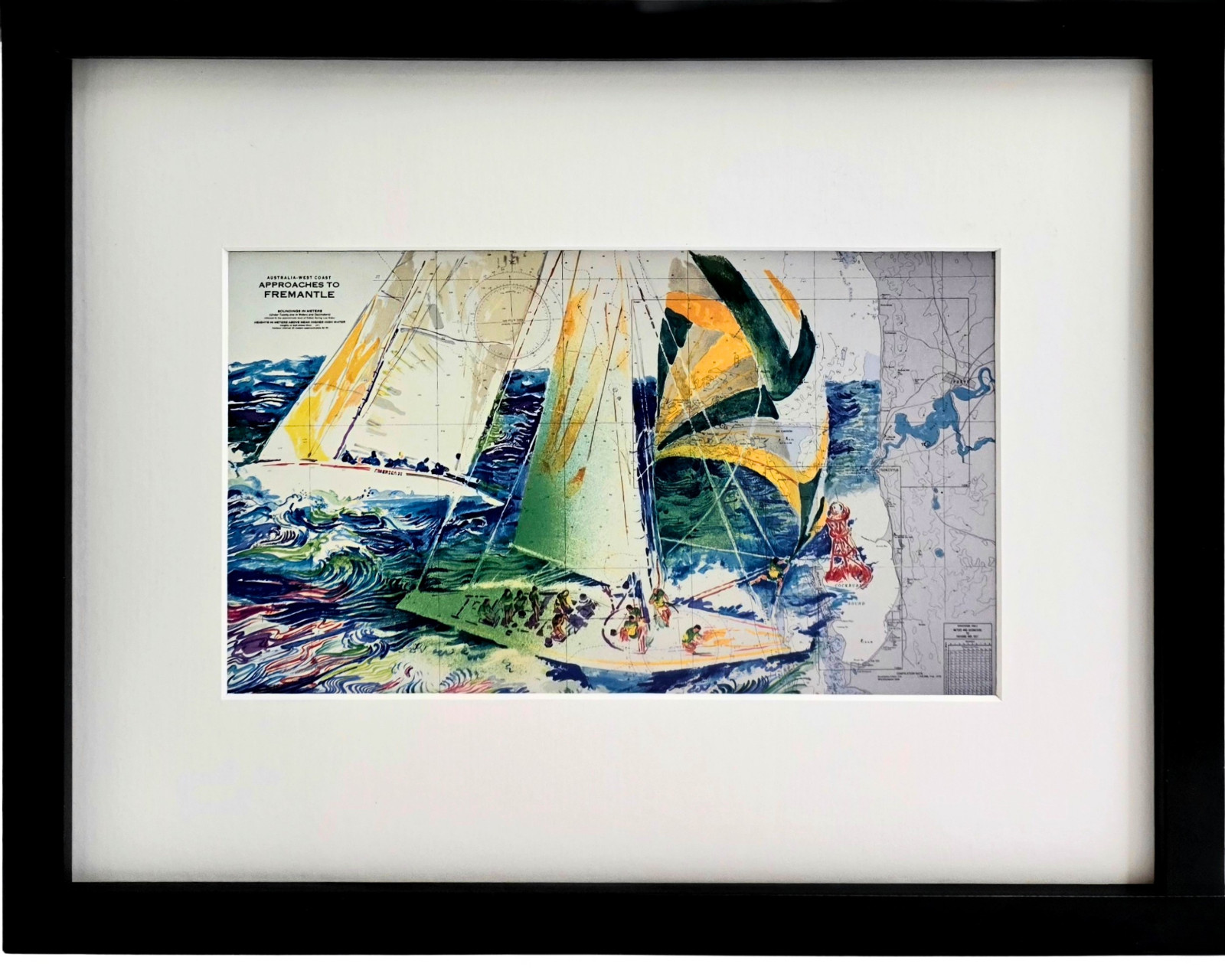 LEROY NEIMAN The America’s Cup Australia Framed Sailing Sports Art Print