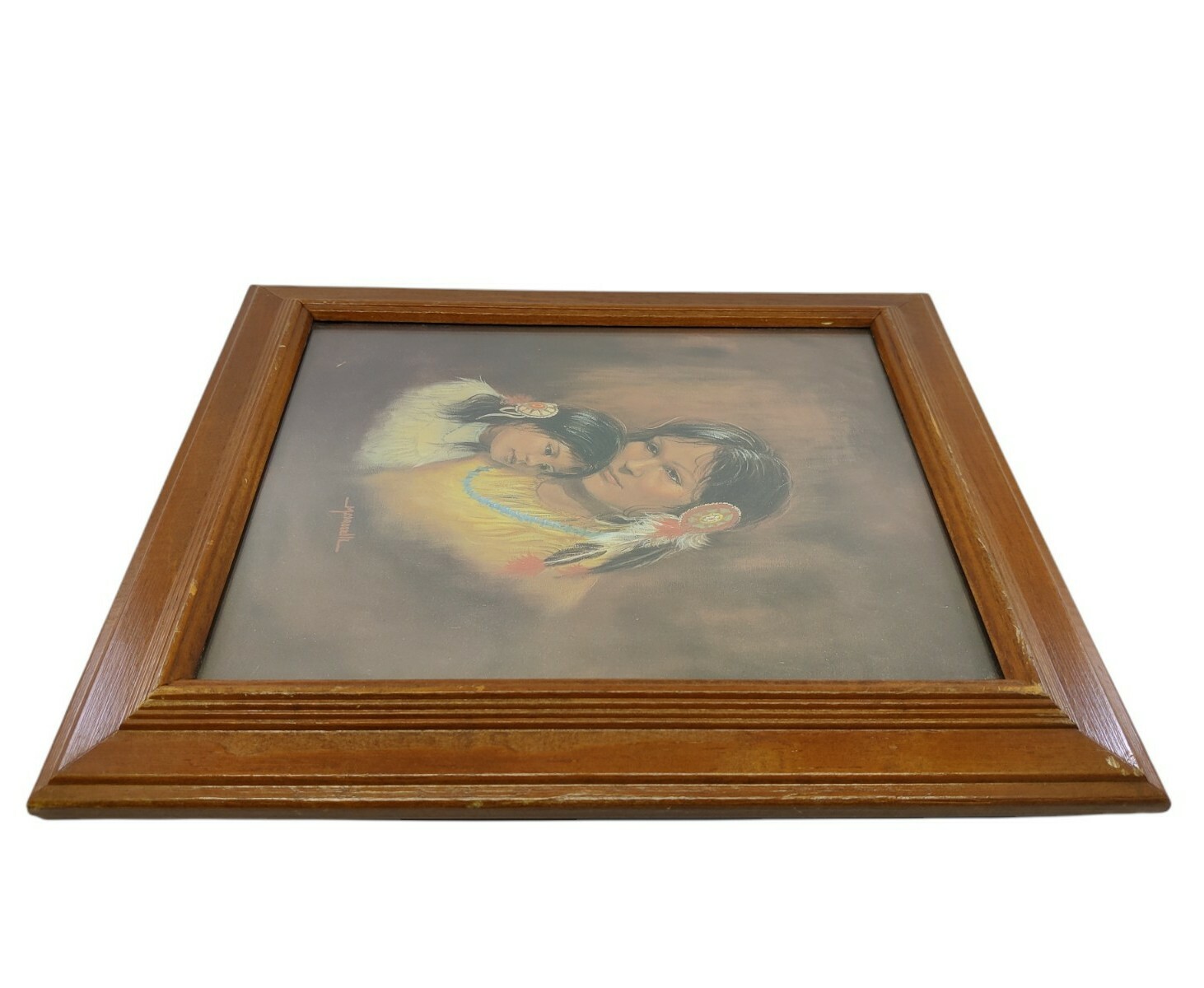 Vintage M Caroselli, Marianne Texas Artist Mother and Daughter Litho USA