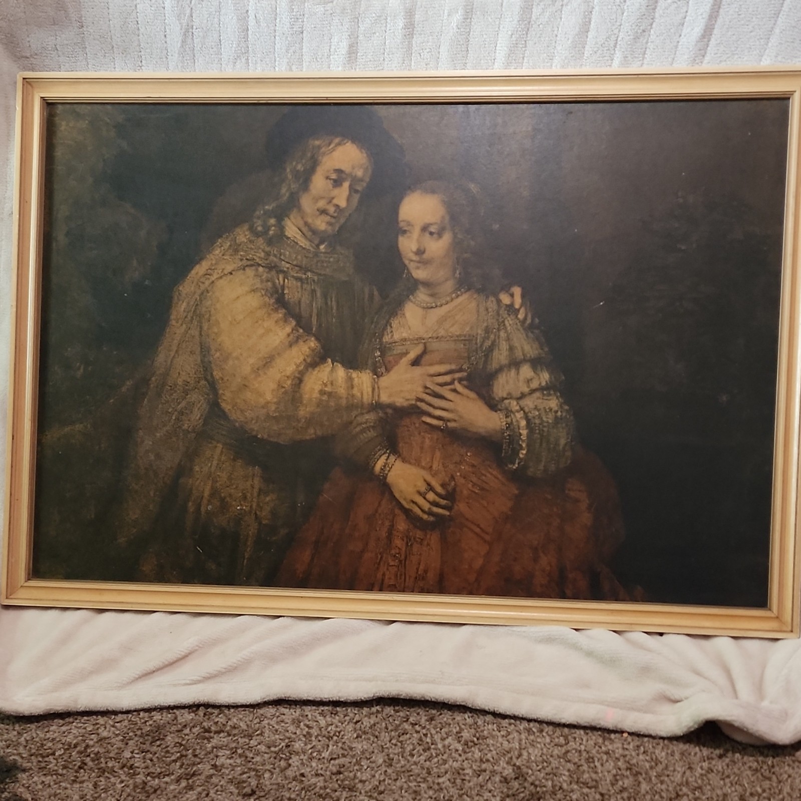Framed Landscape Portrait Art Print of Two Women Figures, Single Piece