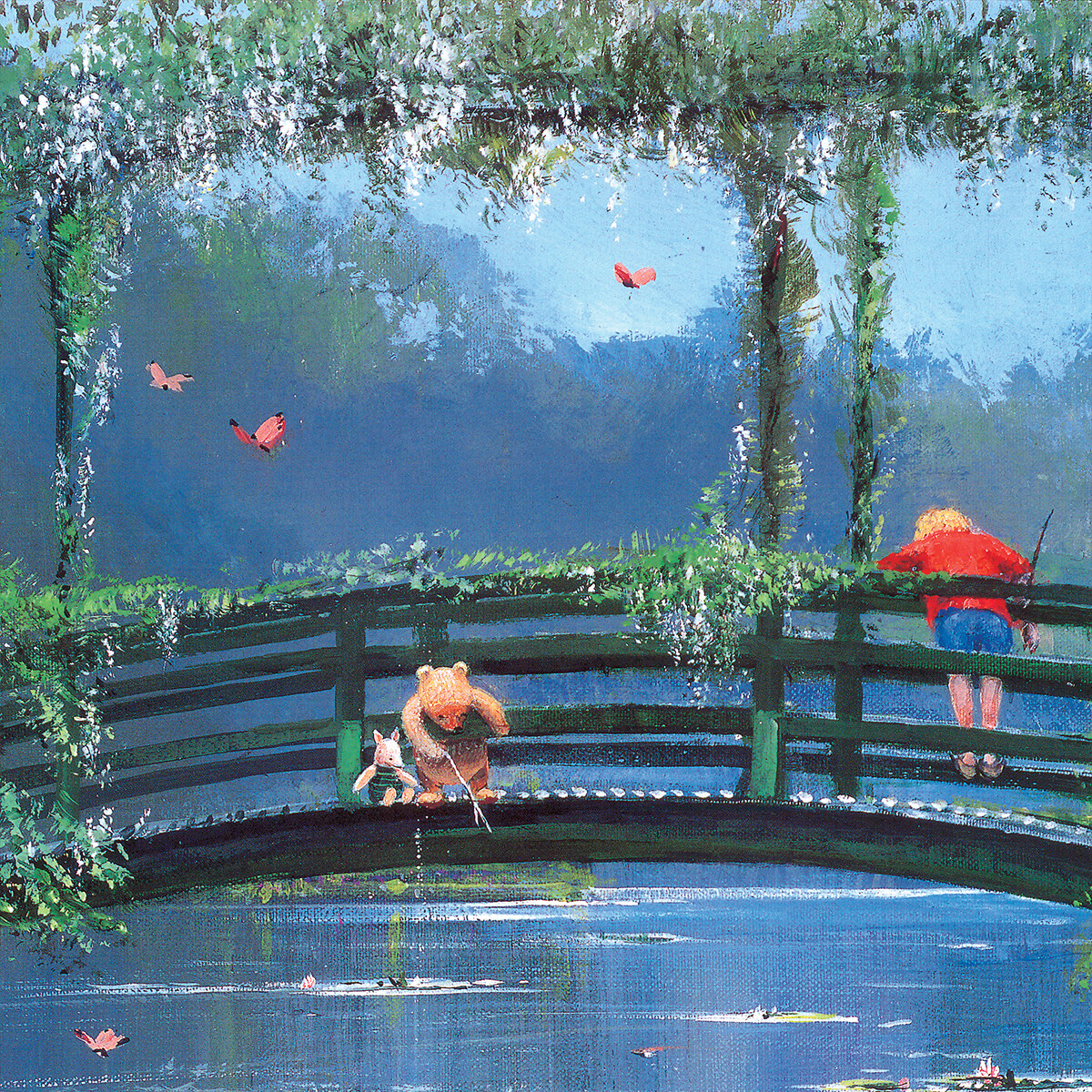 32W”x21H” REFLECTIONS OF A FRIENDSHIP by PETER ELLENSHAW – WINNIE POOH CANVAS