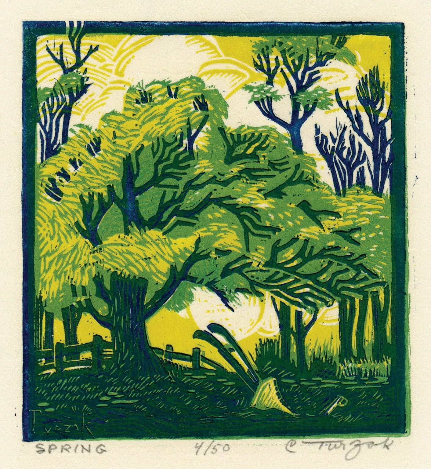 Spring [woodcut] : Charles Turzak : Archival Quality Art Print