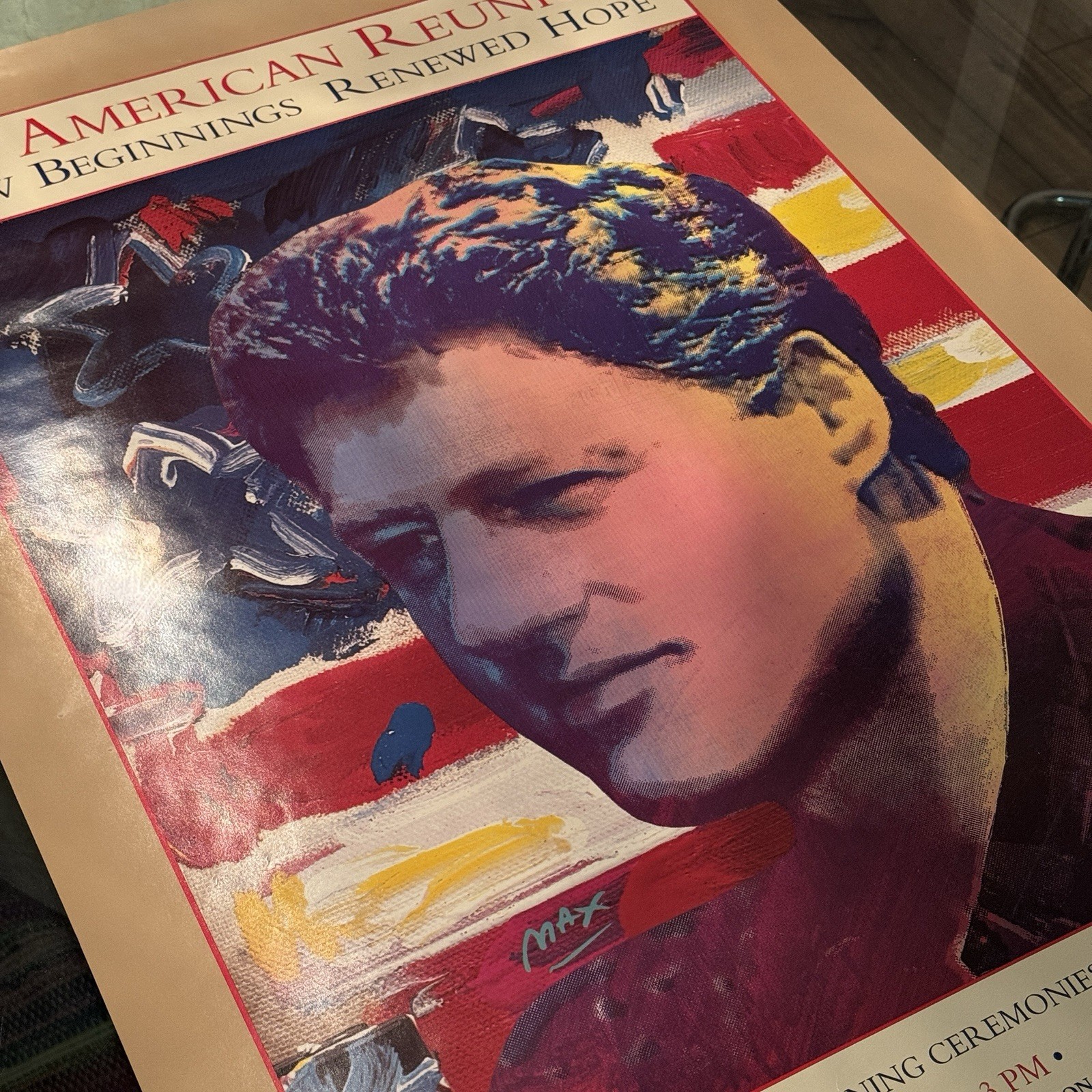 Peter Max Bill Clinton 52nd Inaugural An American Reunion New Beginnings Poster