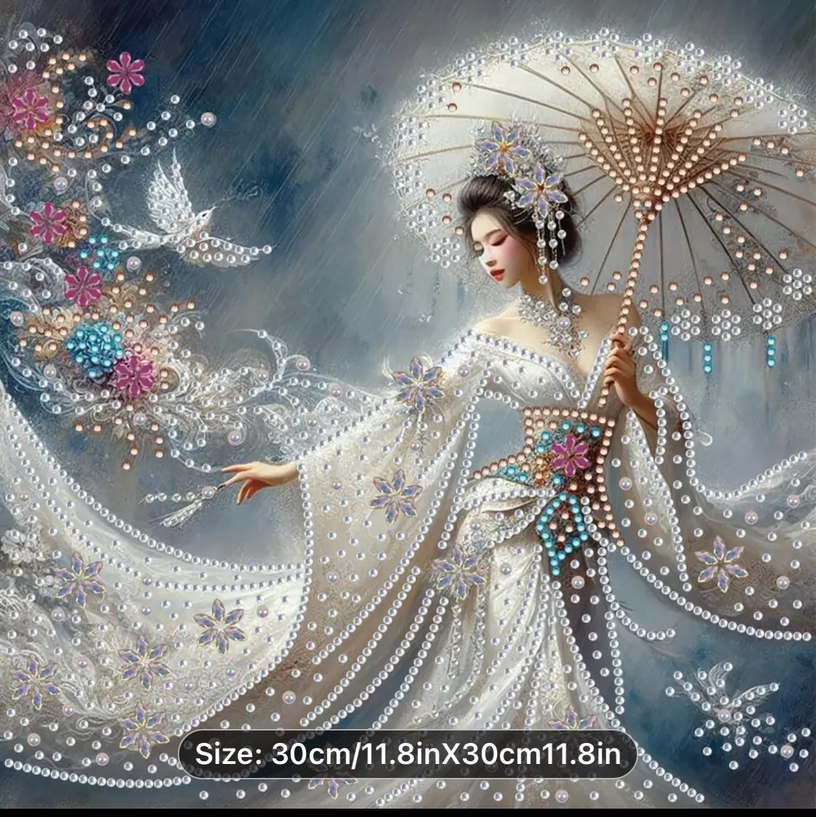 Beginner Diamond Painting Kit Elegant Ladybug Rain 11.8×11.8” Acrylic Gems