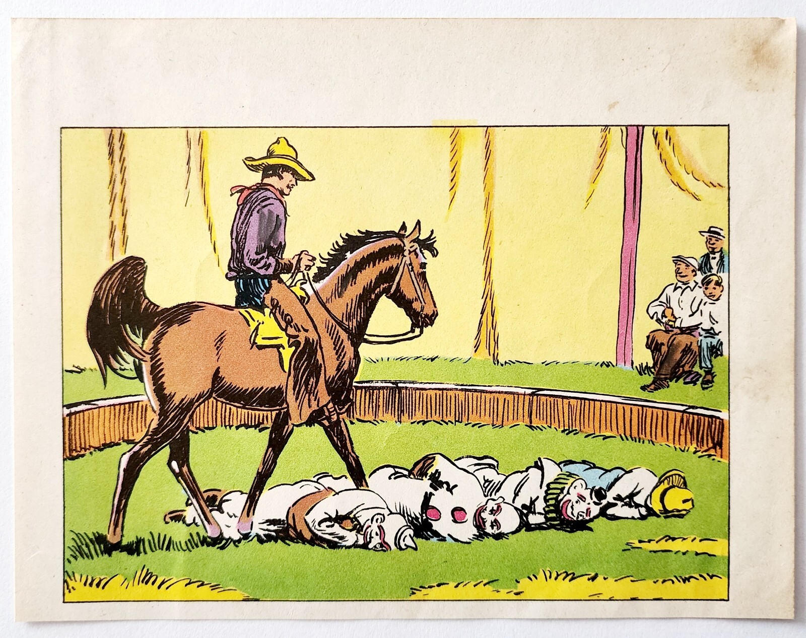 1947 Bill & The Circus Clowns Arrested Art Sanford Tousey Plate Book Print DWF16