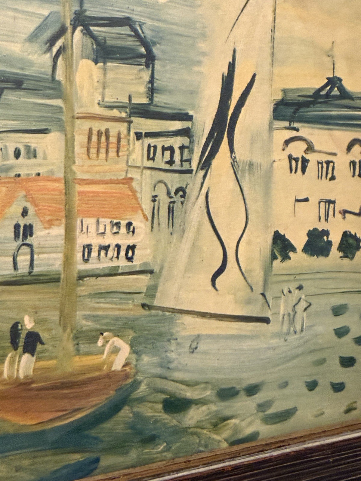 Raoul Dufy Trouville Regatta Print Vintage Framed Nautical Sailboat Art
