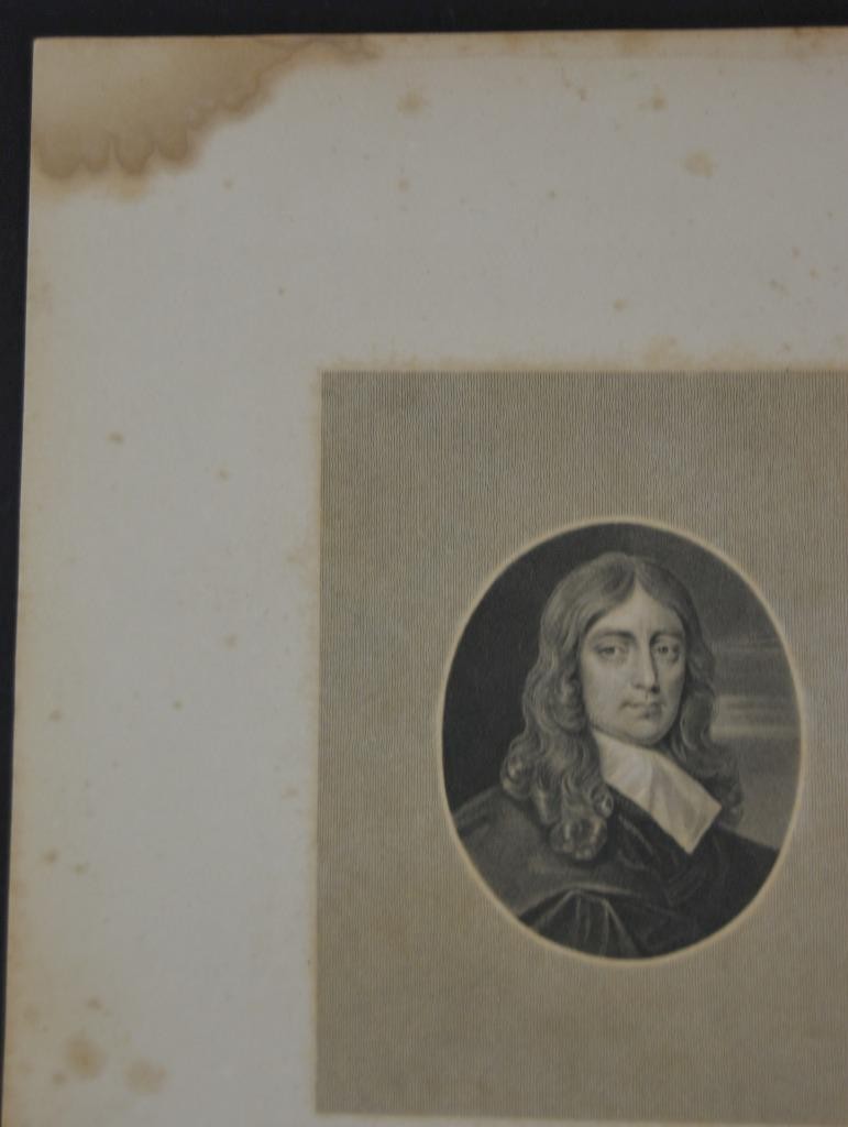 Antique John Milton Portrait Art 1830’s Paradise Lost Hell Occult Devil