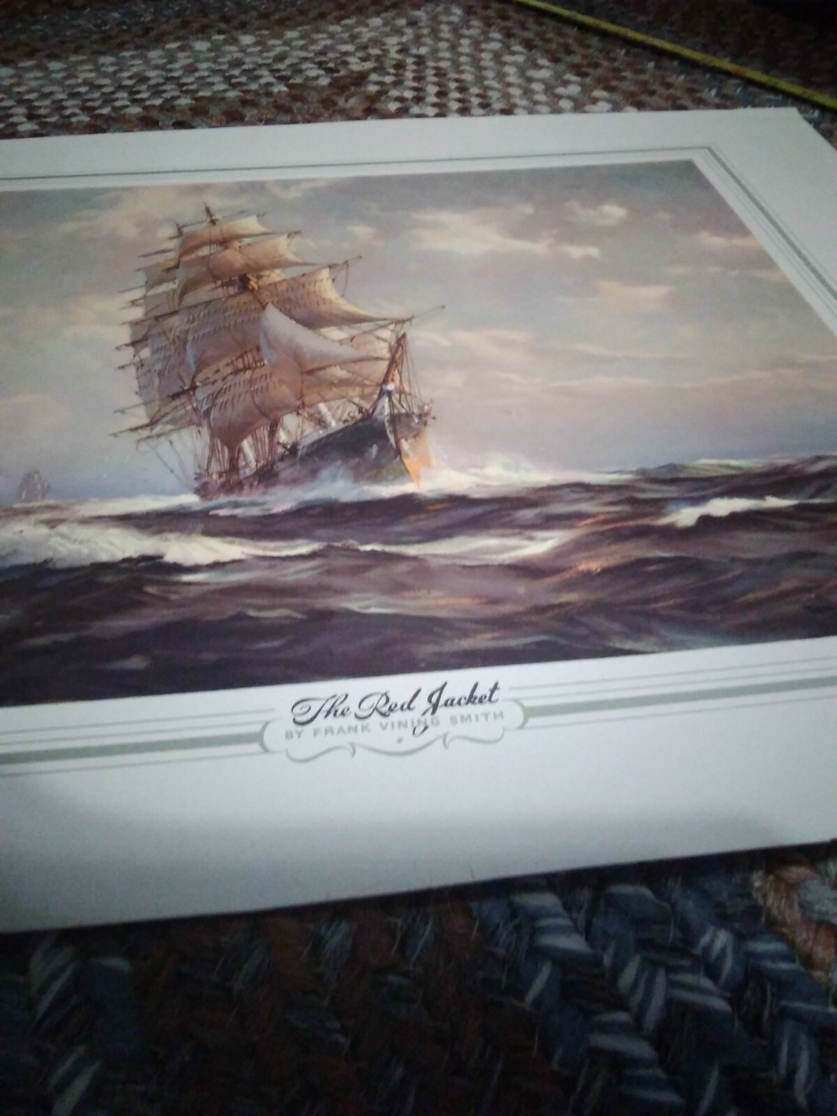 3 Frank Vining Smith lithograph prints tall ships at sea sovereign of the sea ++
