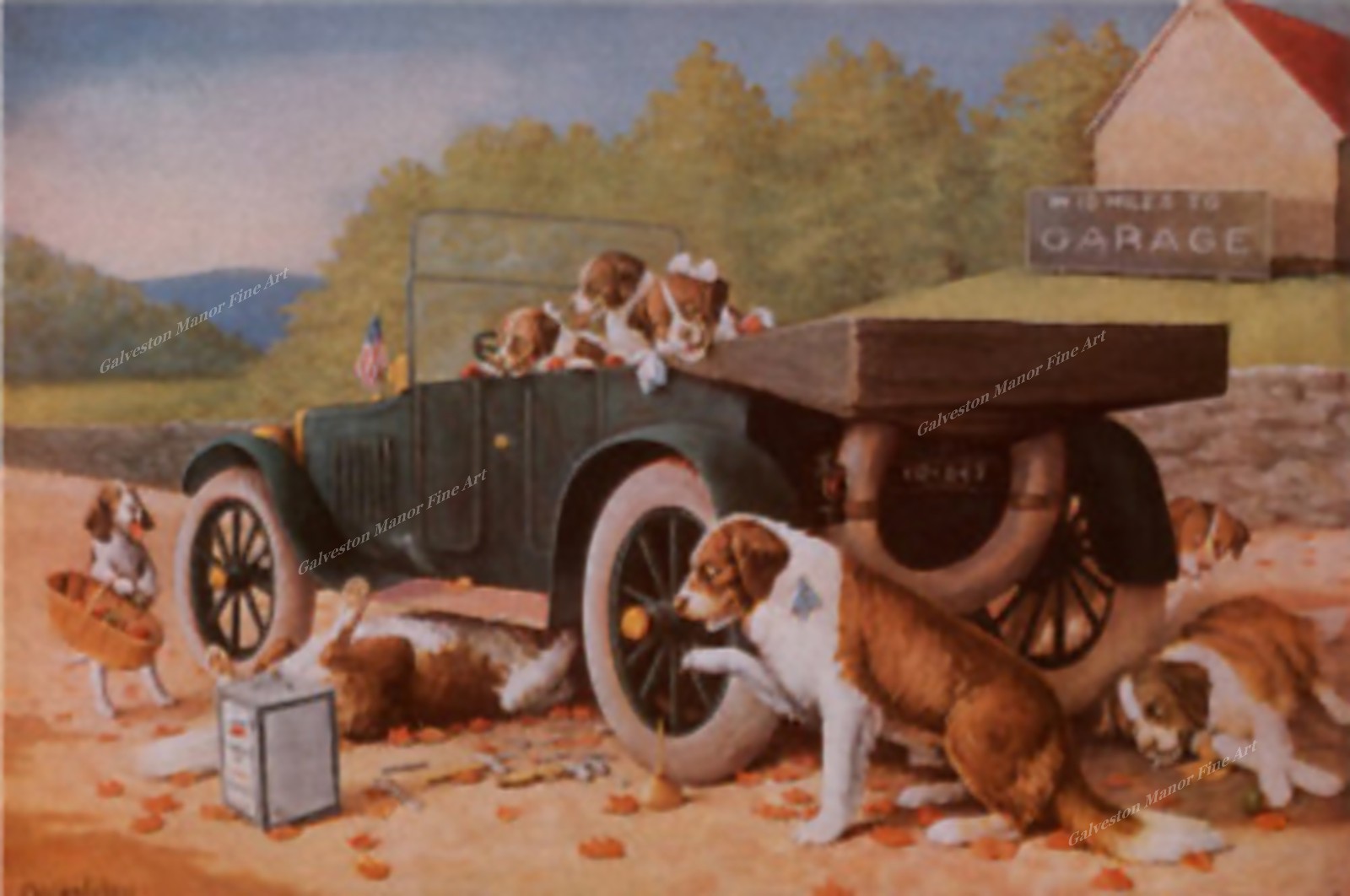 Ten Miles to a Garage by Cassius Coolidge – giclee print