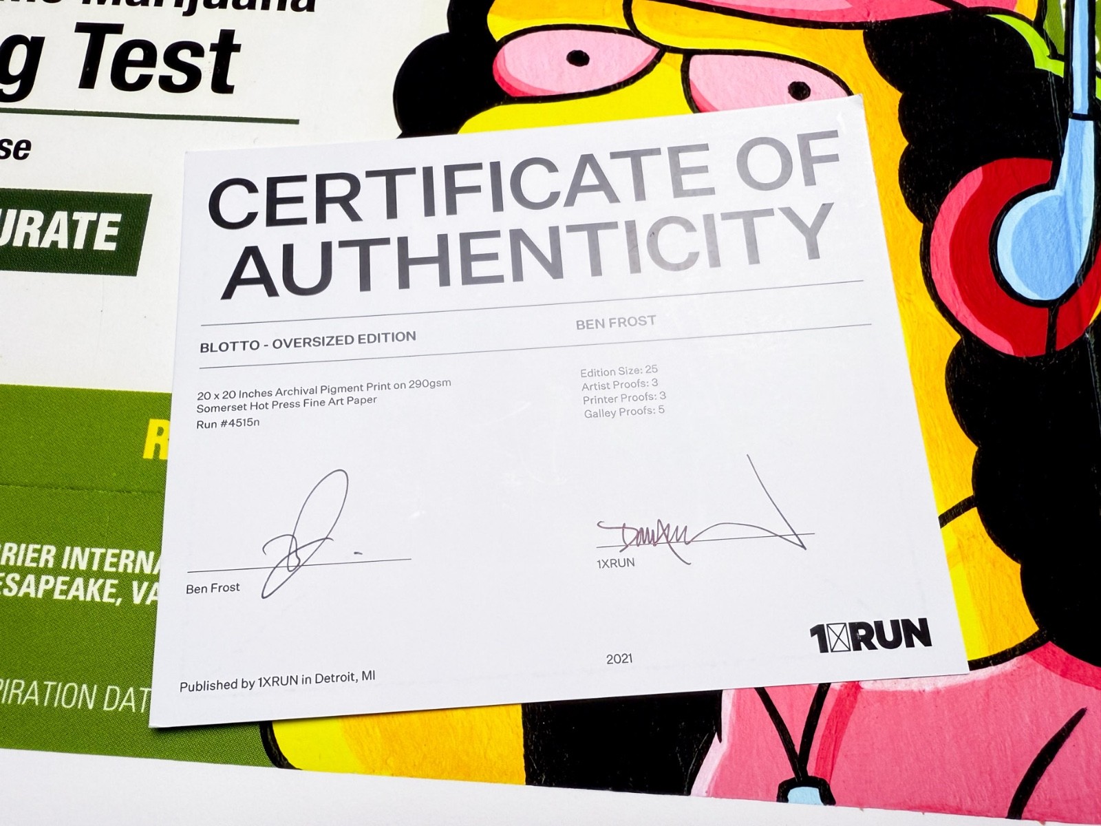 Ben Frost Drug Weed Test Oversized Edition – FULL SET!! 8 PRINTS #1 GRAIL LOT!!