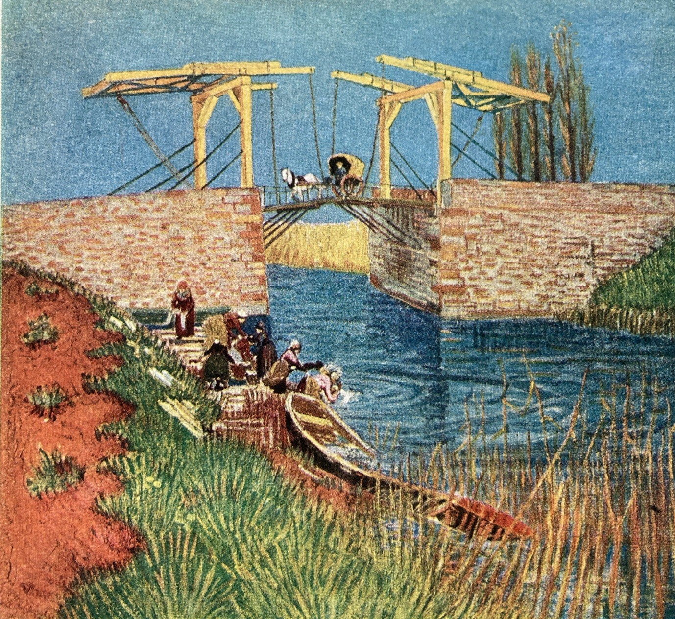 Landscape With Drawbridge Van Gogh Lithograph Art Print 1936