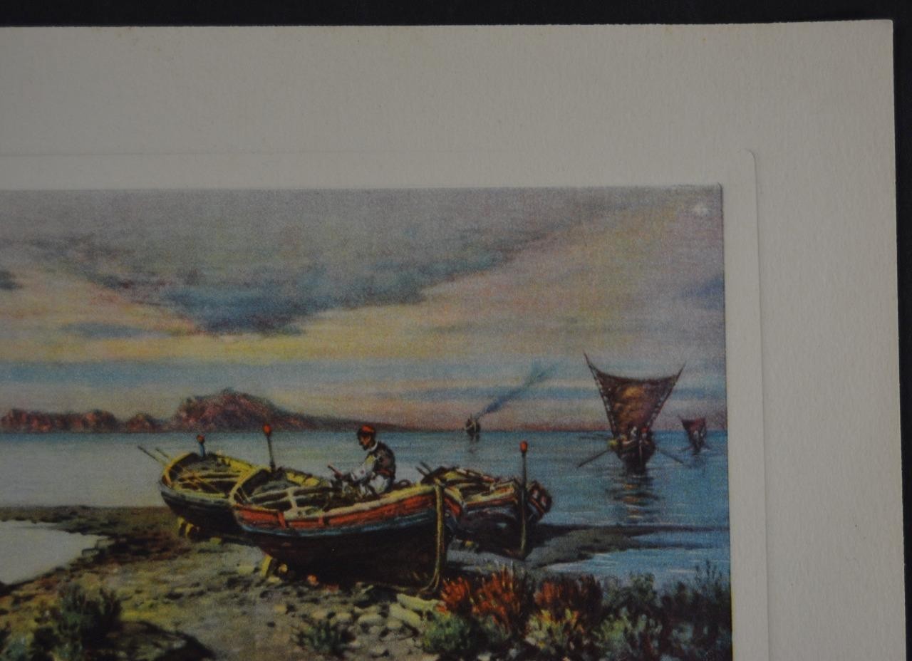 Antique Capri Italy from Naples Color Engraving Original Art 1929 History