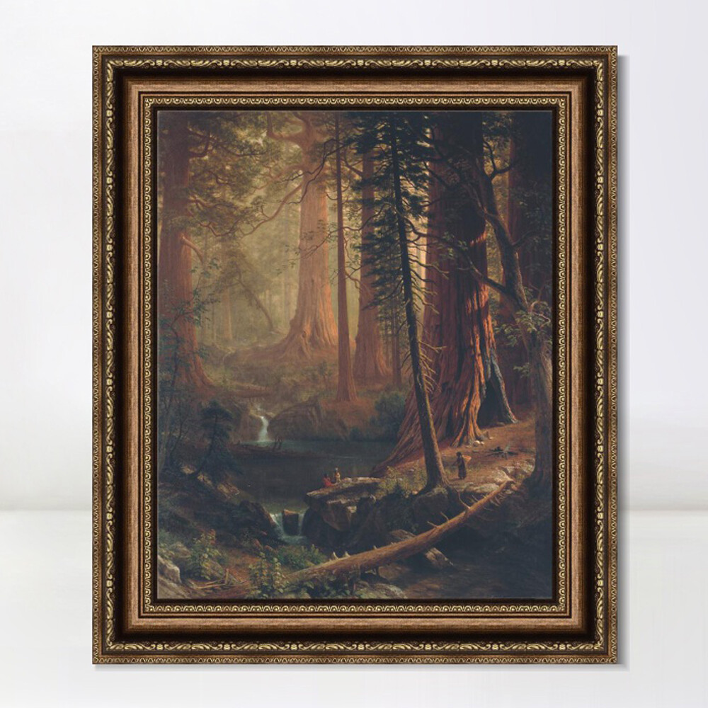 Framed Canvas Print Giant Redwood Trees of California 1874 by Albert Bierstadt