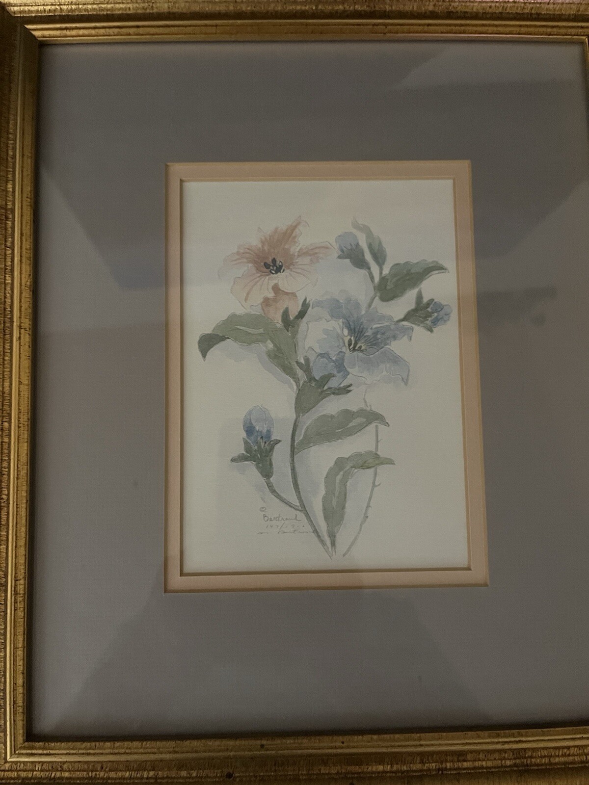 Mary Bertrand Watercolor Floral Print Framed