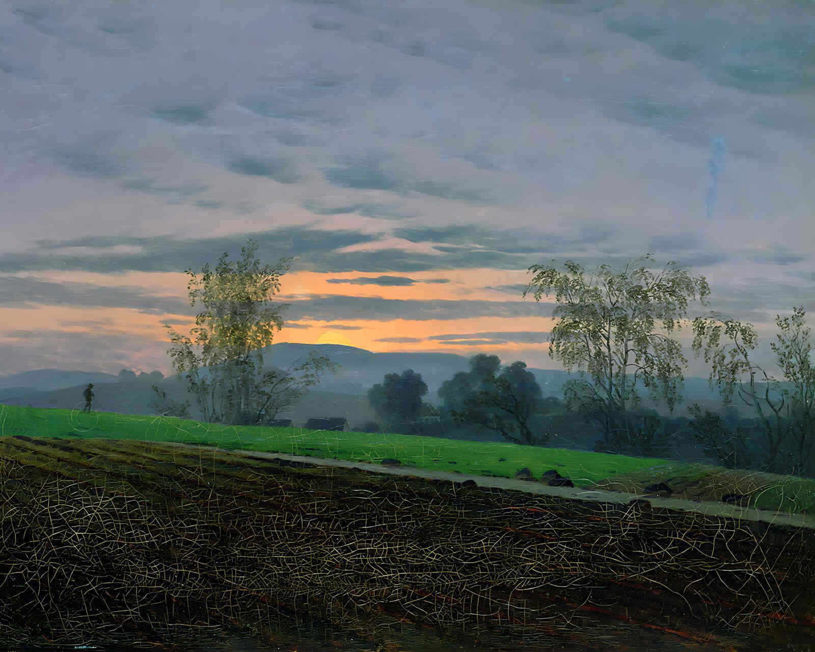 Plowed Field Painting by Caspar David Friedrich 8×10″ Art Print – Restored