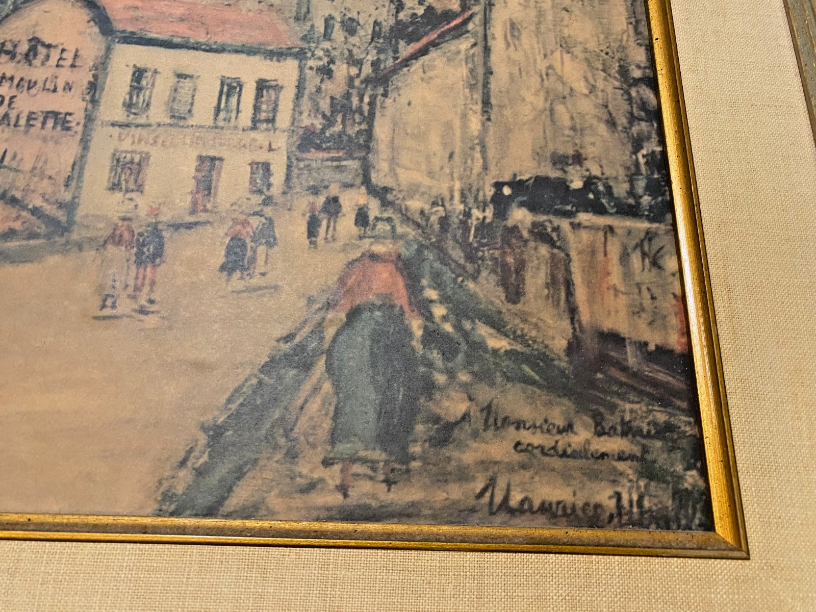Vintage Framed 1950s After Maurice Utrillo, “Windmills of Montmartre” Lithograph