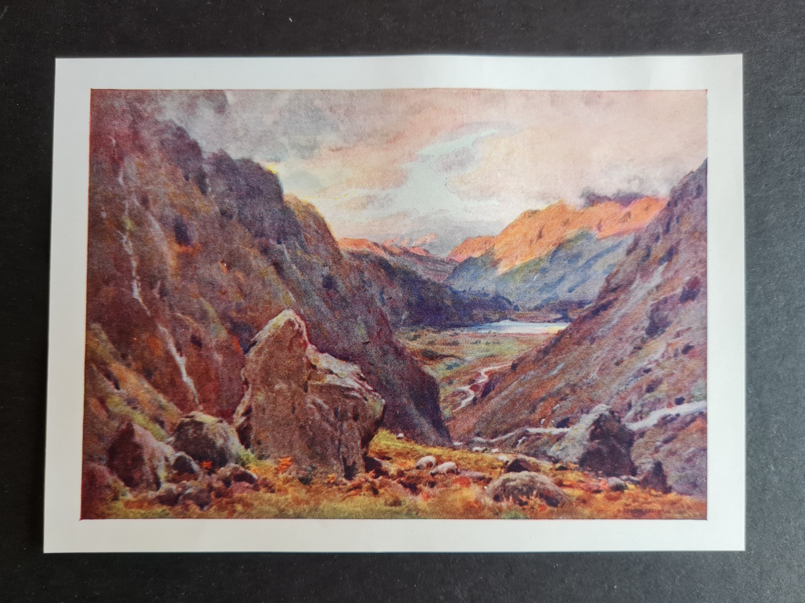 Antique 1908 print – Kirkstone Pass & Brothers Water – Lake District – Cumbria