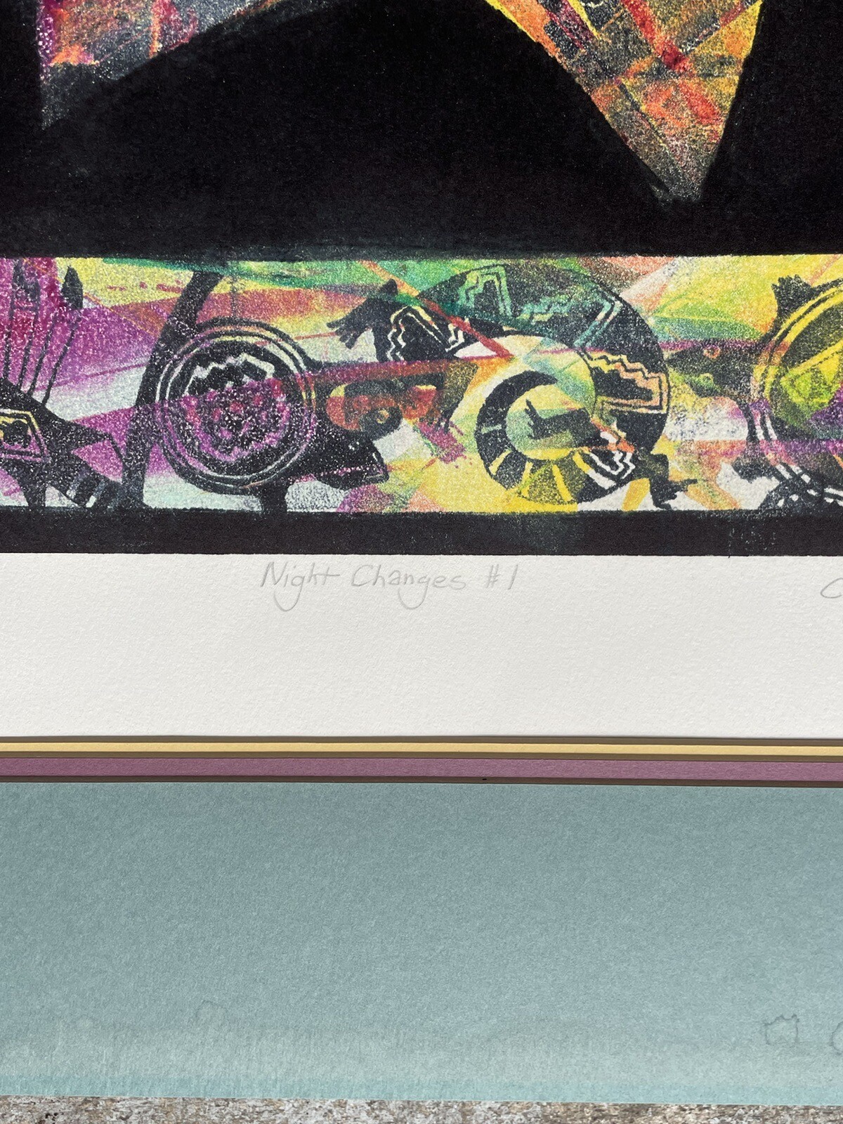 JOHN RICHARDS “Night Changes “Mixed Midia Block print 1/1 Gallery Florida