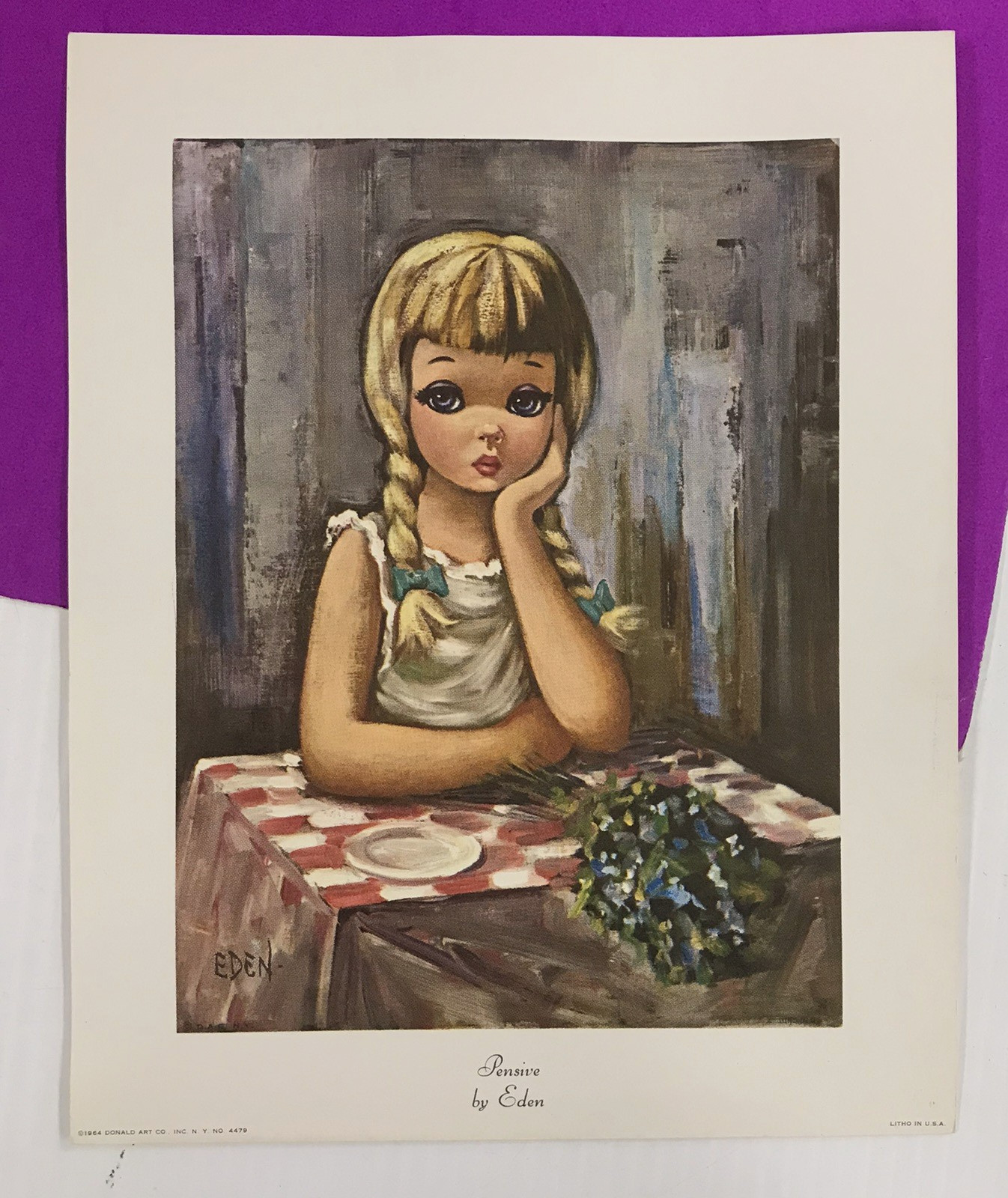 4x Vintage BIG EYE 1964 Lithograph Prints by EDEN (8 & 1/2″ x 11″) *READ… #28