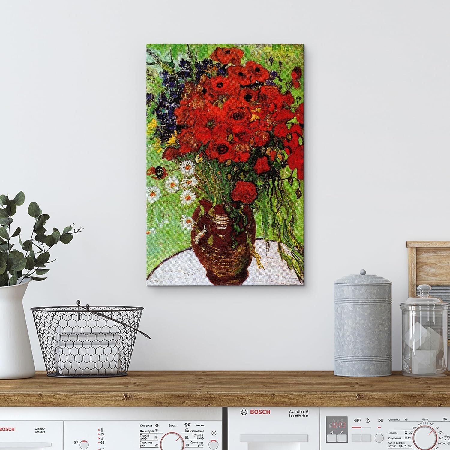 Van Gogh Wall Art Canvas Print – Red Poppies & Daisies
