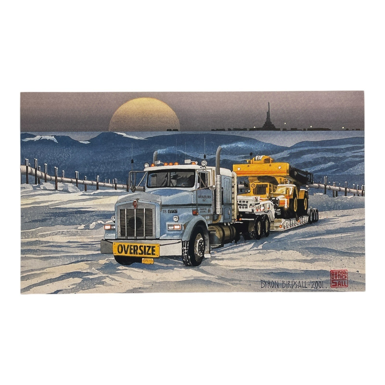 Byron Birdsall Alaska Weaver Brothers Semi Truck Alaskan Pipeline Art Print 2001