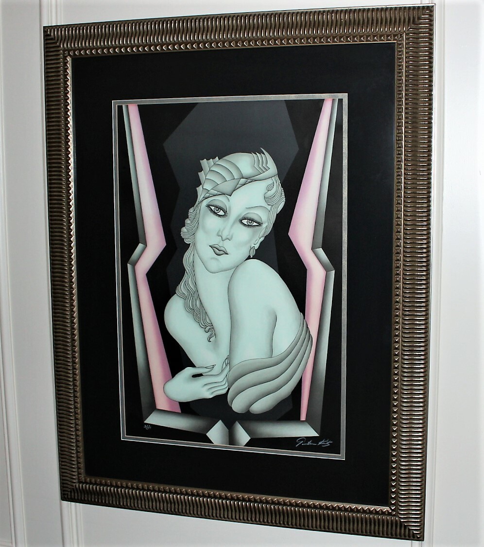 Gustave Kaitz Art Deco Gatsby Girl Signed Limited Edition Lithograph 273/275