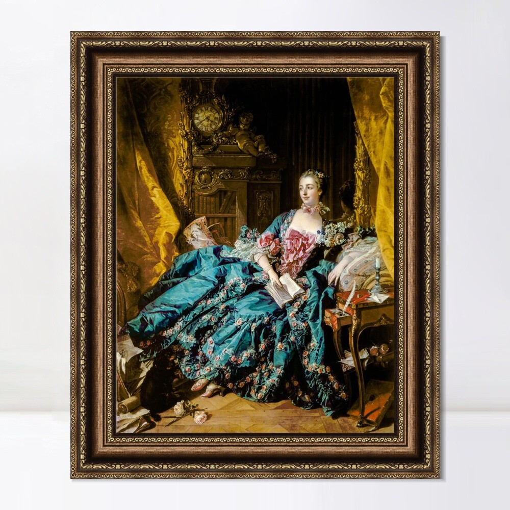 Framed Canvas Art Giclee Print Madame de Pompadour by Francois Boucher 26″X32″