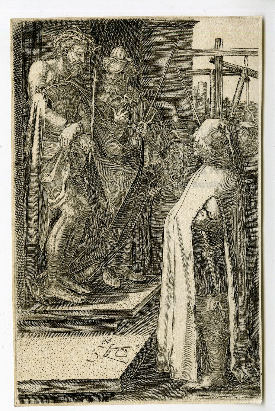 Antique Master Print-ECCE-HOMO-PASSION-CHRIST-Durer-17th.c.