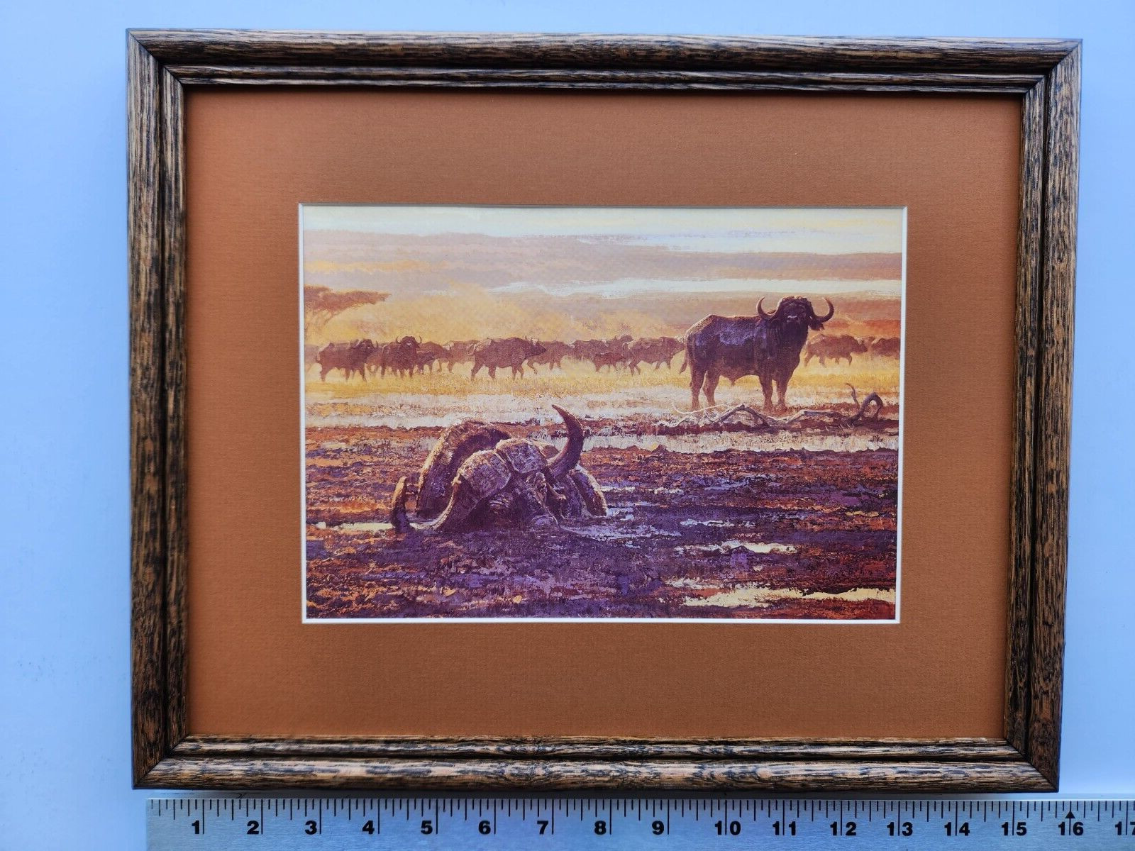 Bob Kuhn MIRED BULL 11×14 framed 5.25 557