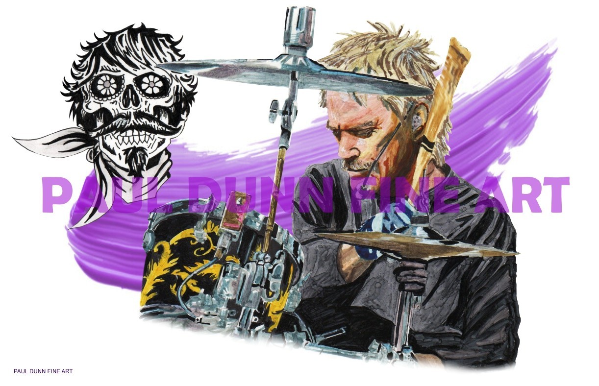 17″x11″ Art Print of the great ZZ Top drummer Frank Beard