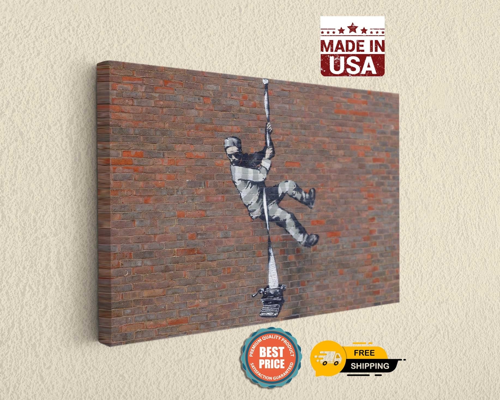Banksy Escape Reading Prison Art, Canvas Print Art. Home,Office Decor