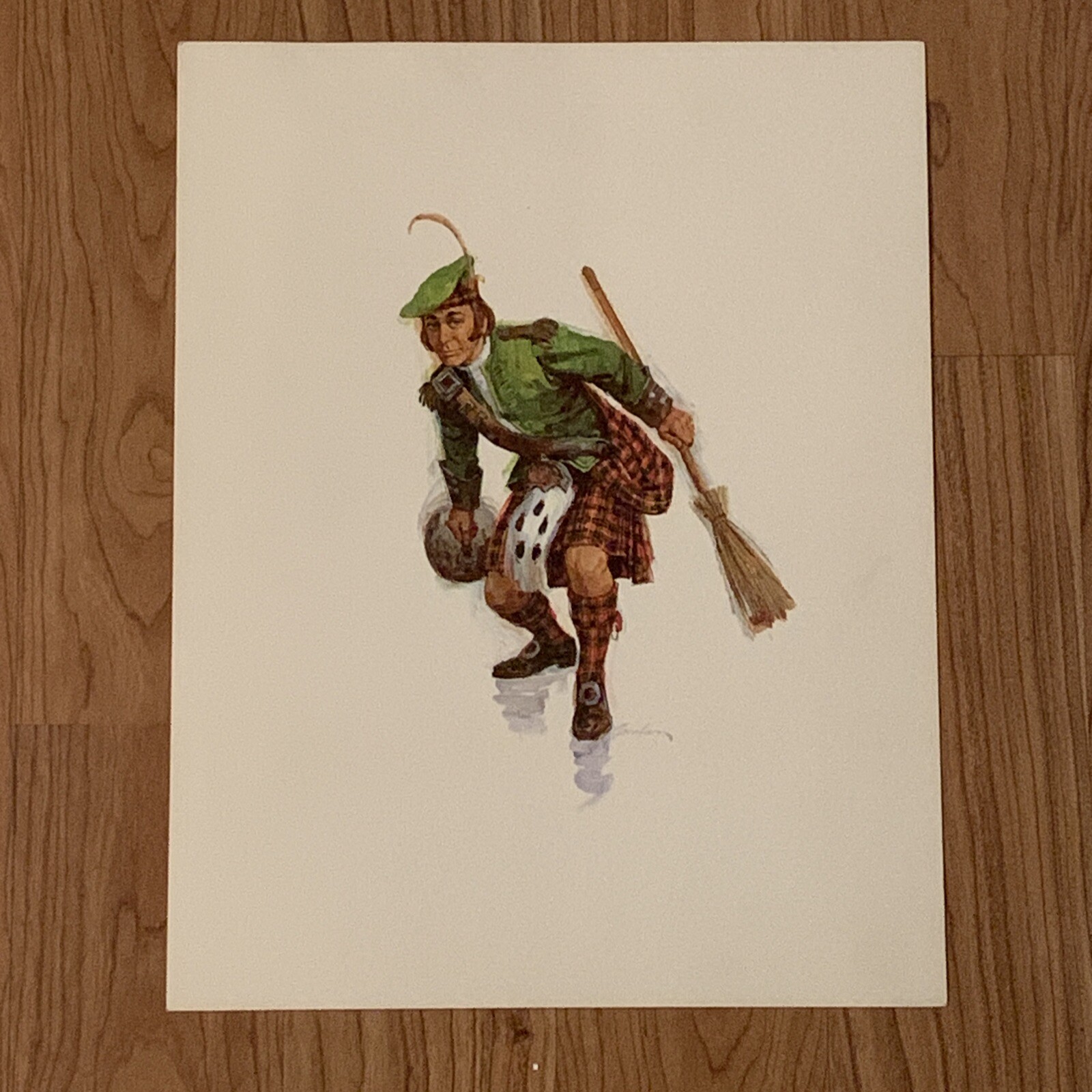 VTG 1960s Jacobsen Soccer Sports Origins Old Time Lithograph 11×14” CURLING