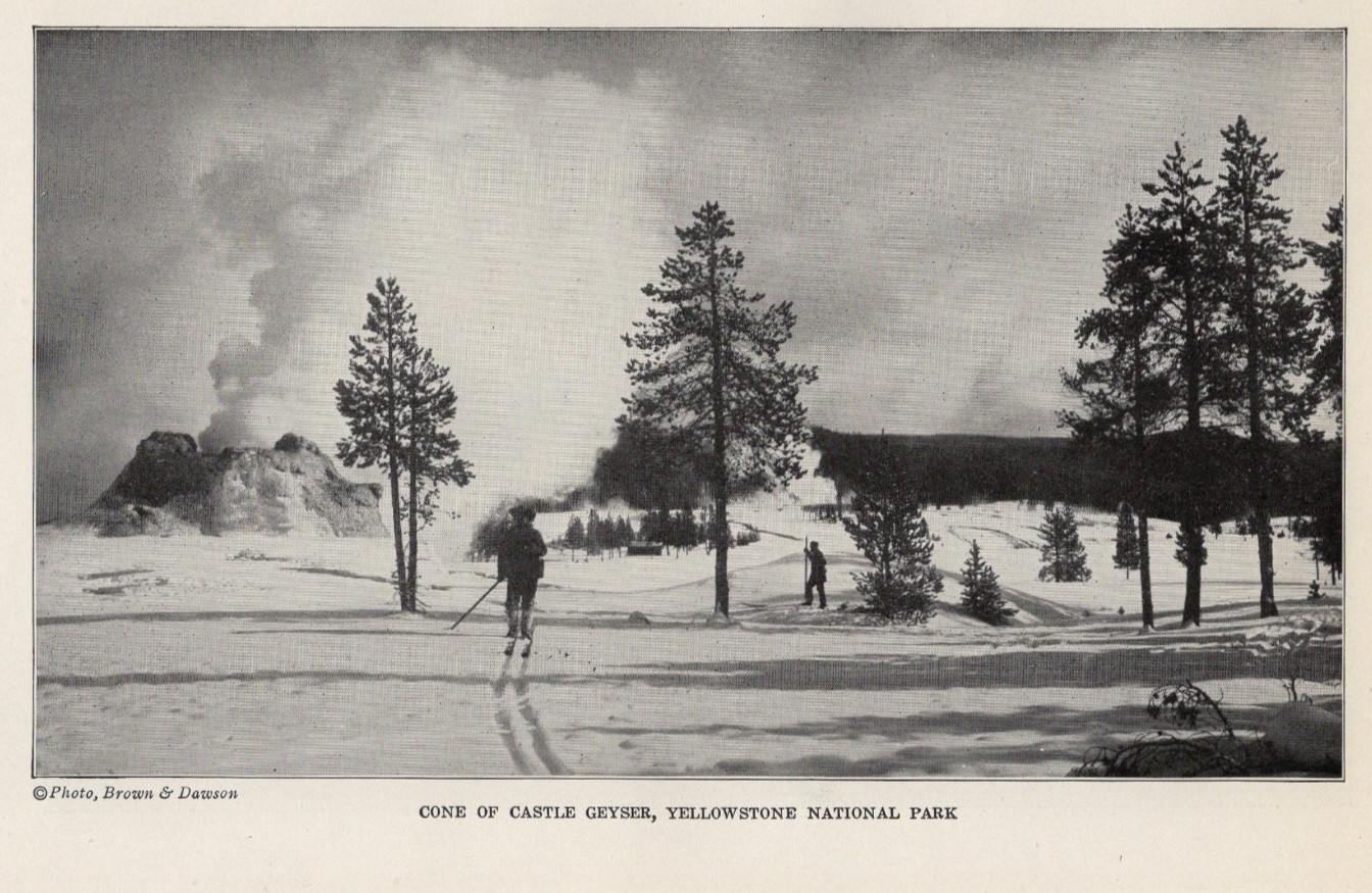 New Zealand Hot Springs & Yellowstone Castle Geyser 1921 Antique Print
