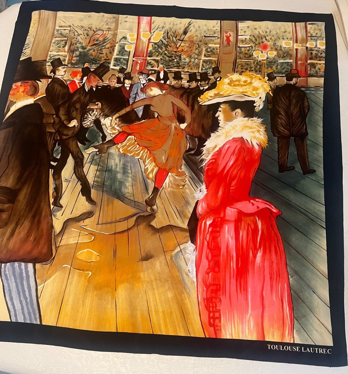 Toulouse Lautrec Scarves / painting scarf / poster scarf / 34 1/2” x 32 1/2”
