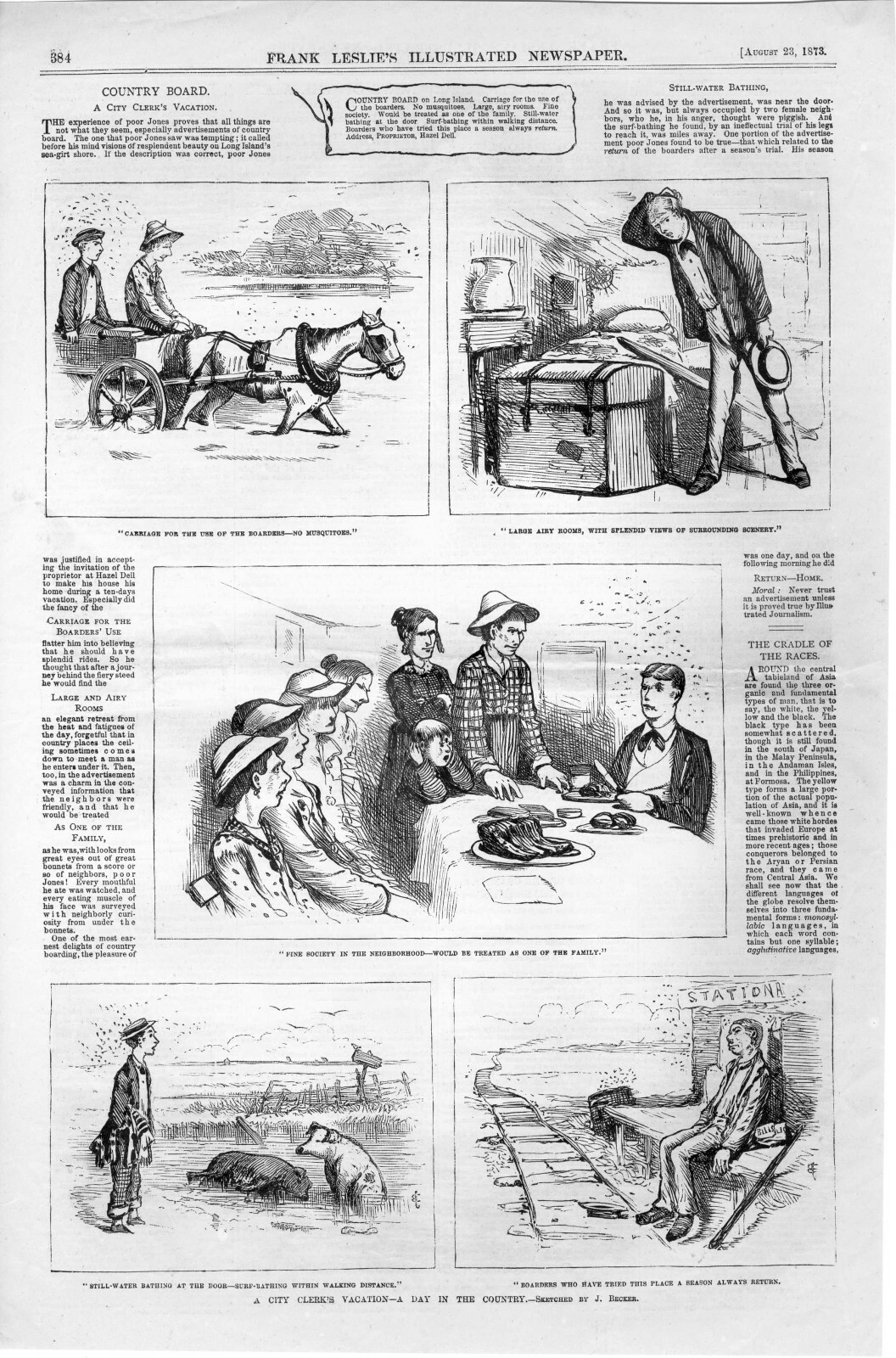 A City Clerk’s Vacation – A Day in the Country – 5 Vignettes – 1873