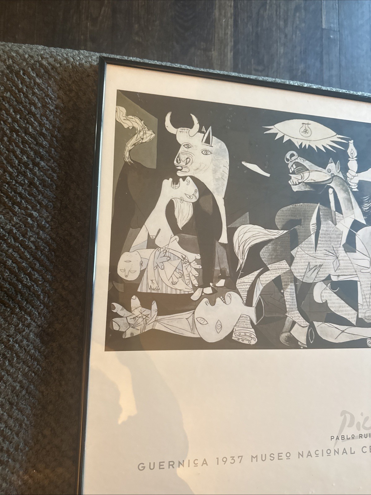 Vtg Pablo Picasso Guernica 1937 Museum Poster Framed Print 22×30 Wall Art