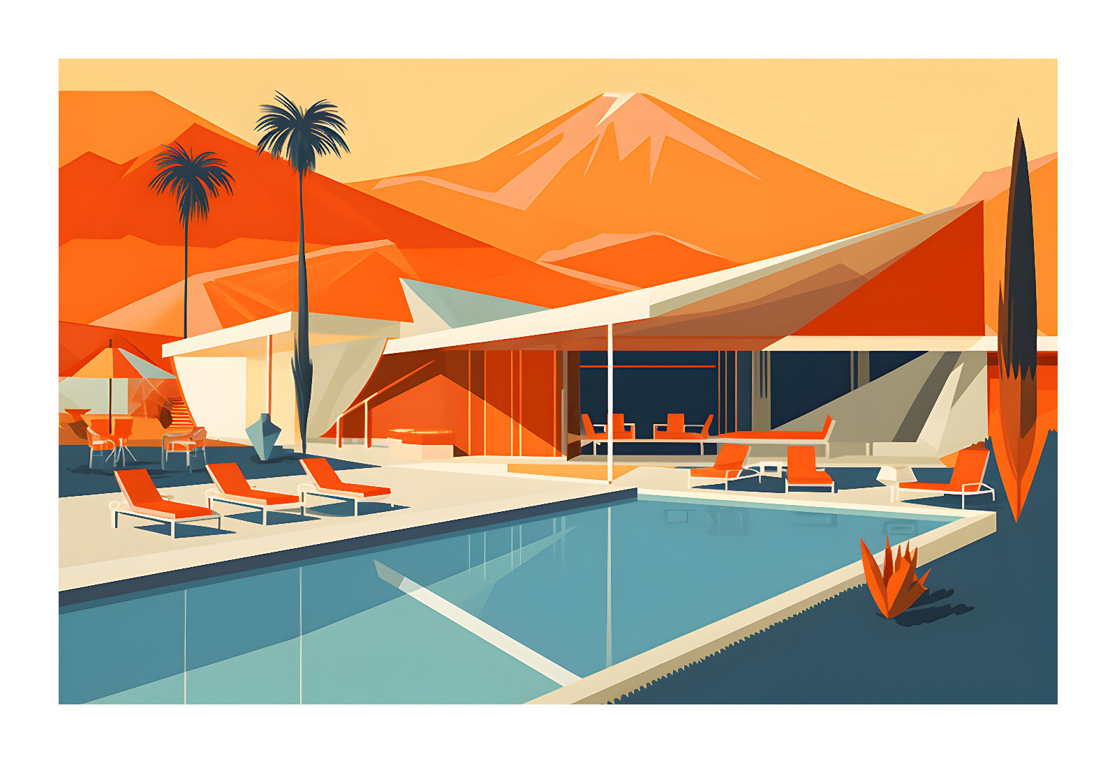 1960s Mid Century Modern Atomic Age Art Print mca19