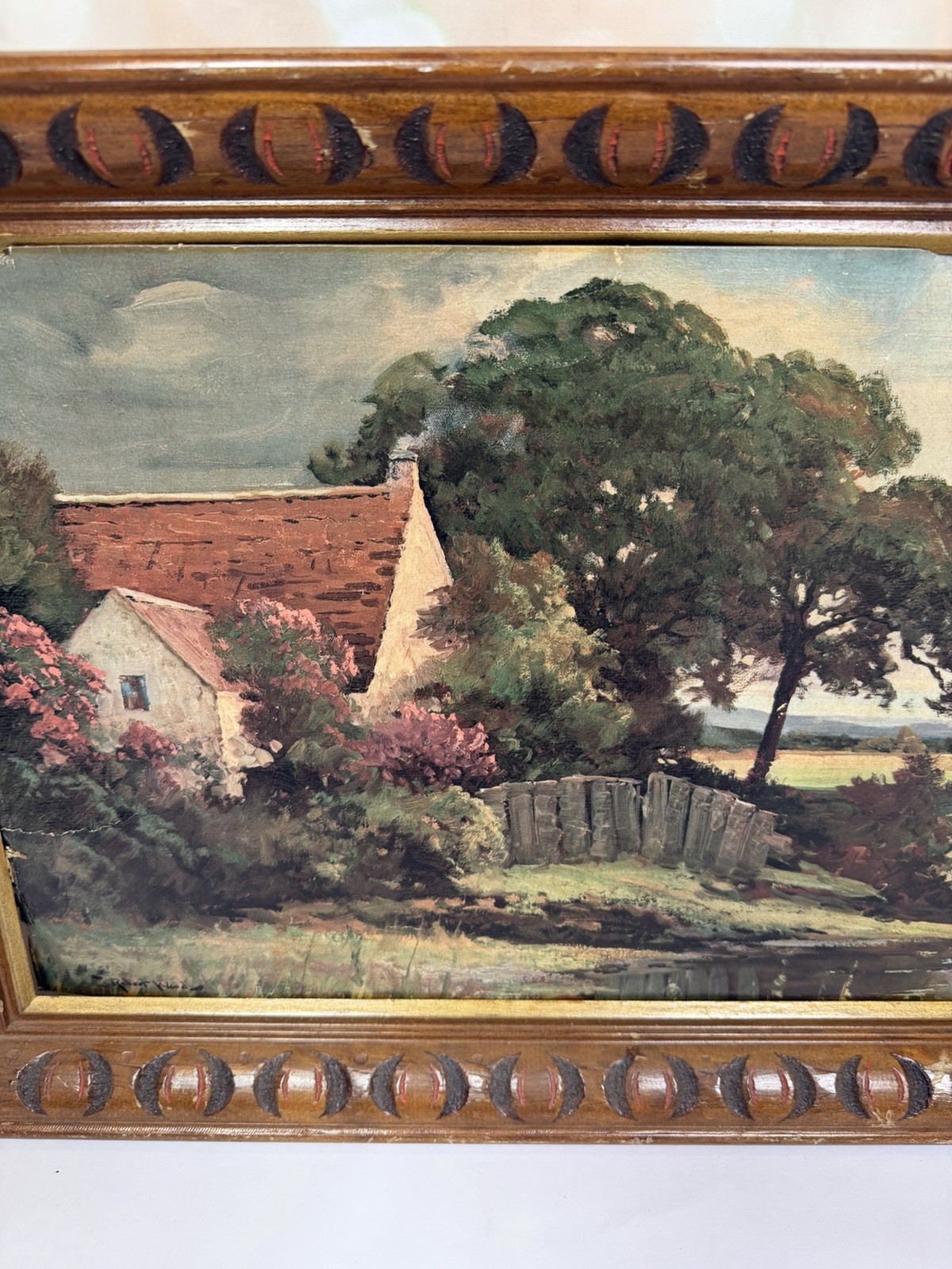Vintage Lithograph print of “English Countryside “ by artist Robert Wood