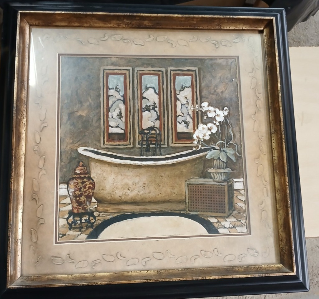 Asian Warmth II by Charlene Olson Canora Grey 14 x 14 Bathroom Framed Print