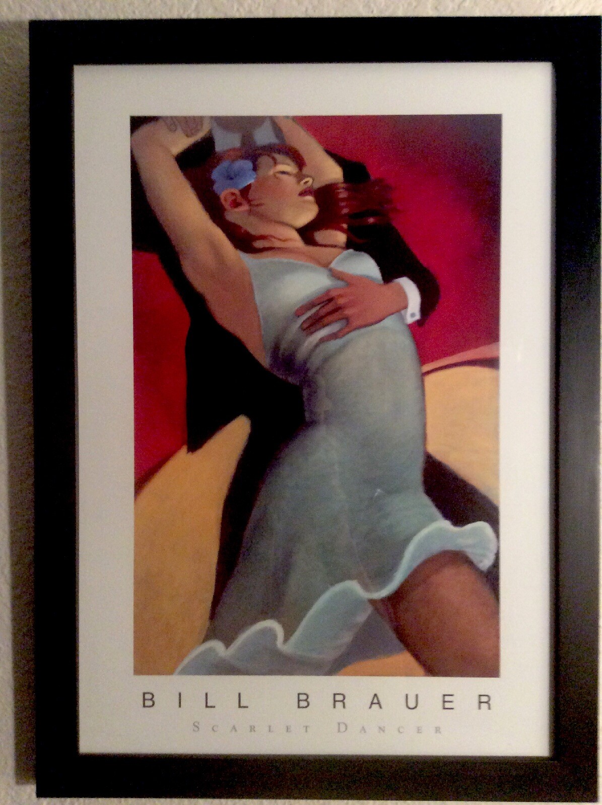 Scarlet Dancer 16”x22” w/ Black Wood Frame. Art Print by Bill Brauer