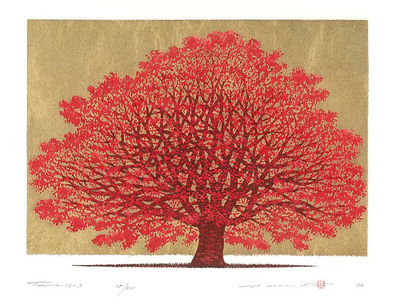 NAMIKI HAJIME Woodblock Print Tree Scene 160A ED200 signed 2026 NEW Pre-ordered