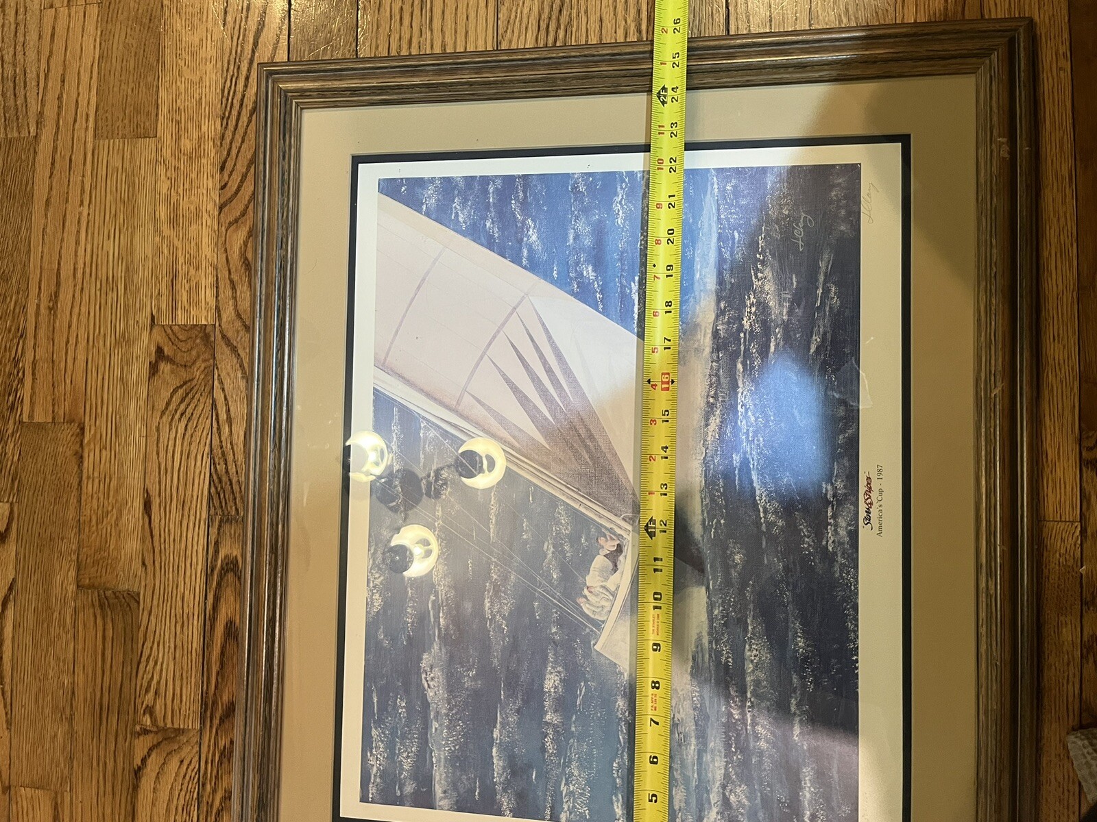 Rare Signed Jim Clary Lithograph, Stars and Stripes 1987 /1000 Sailing Framed