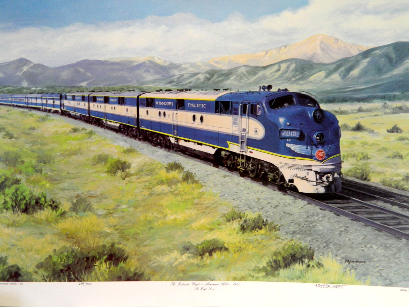 Railroad Art,Krabbenhoft,1988,Mo Pac Colorado Eagle Nr Monument Hill,s/n,19×27″